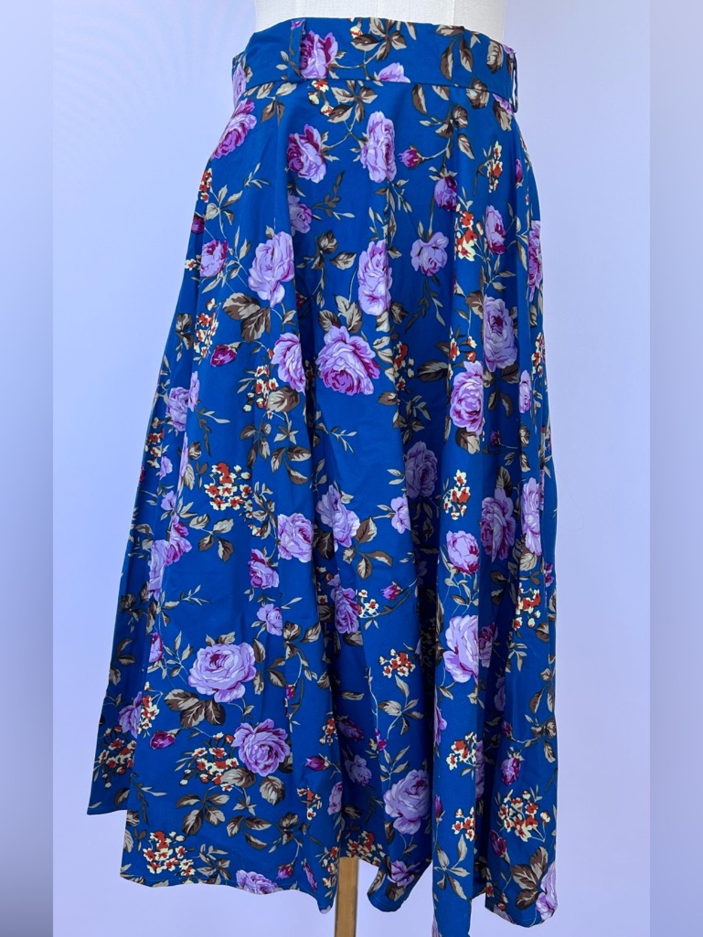 Hell Bunny Women’s Violetta 50’s Swing Skirt Floral Belt Loops Size Medium